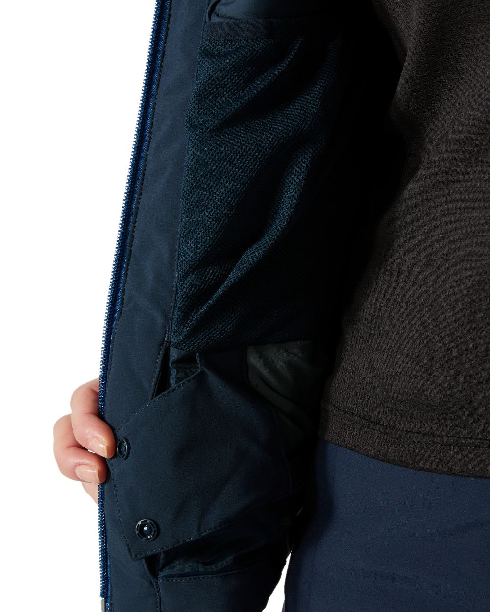 Navy Coloured Helly Hansen Womens Alphelia Ski Jacket on white background