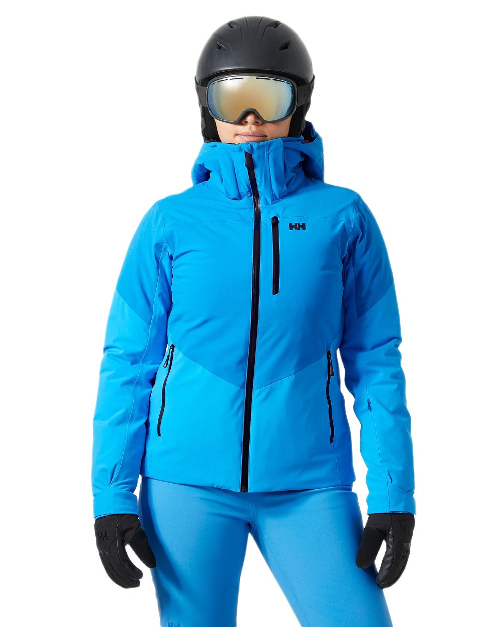 Neptune Blue Coloured Helly Hansen Womens Alphelia Ski Jacket on white background