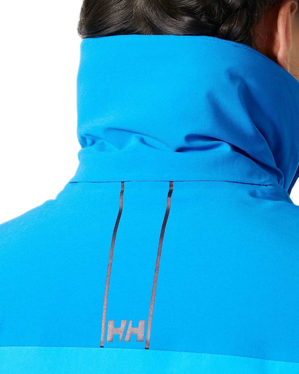 Neptune Blue Coloured Helly Hansen Womens Alphelia Ski Jacket on white background