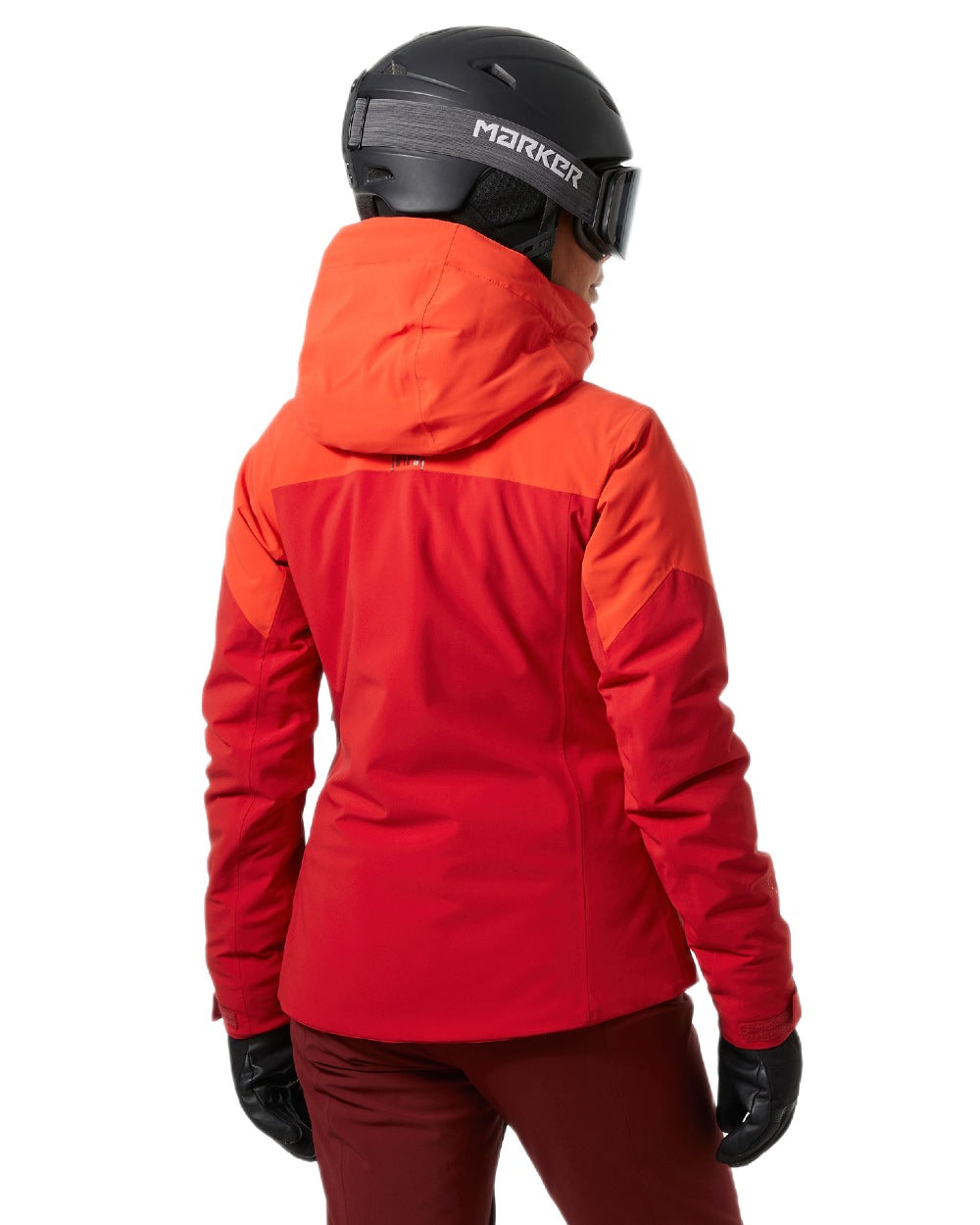 Red Coloured Helly Hansen Womens Alphelia Ski Jacket on white background