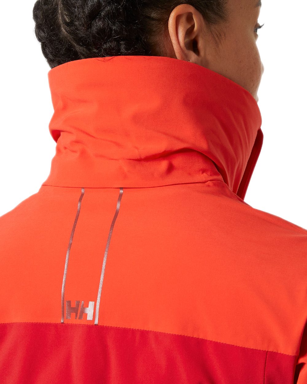 Red Coloured Helly Hansen Womens Alphelia Ski Jacket on white background