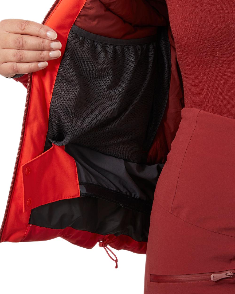 Red Coloured Helly Hansen Womens Alphelia Ski Jacket on white background