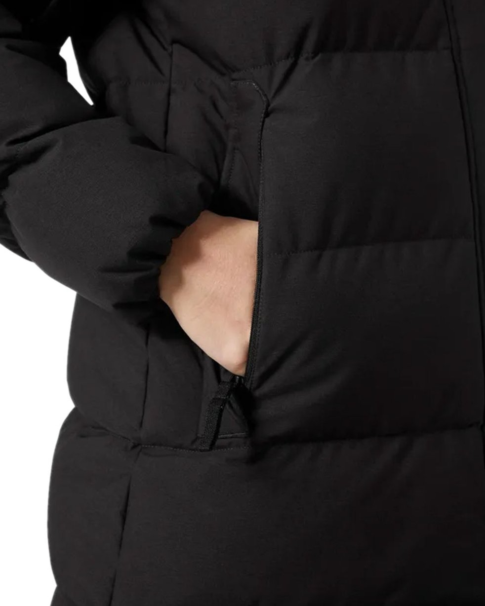 Black Coloured Helly Hansen Womens Blossom Puffy Winter Parka on white background