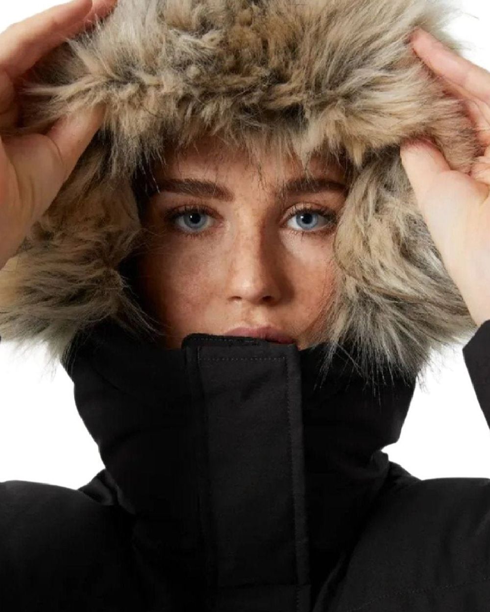 Black Coloured Helly Hansen Womens Blossom Puffy Winter Parka on white background