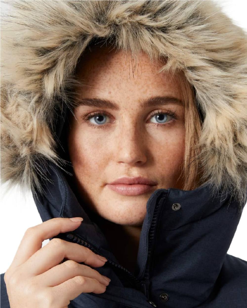 Navy Coloured Helly Hansen Womens Blossom Puffy Winter Parka on white background