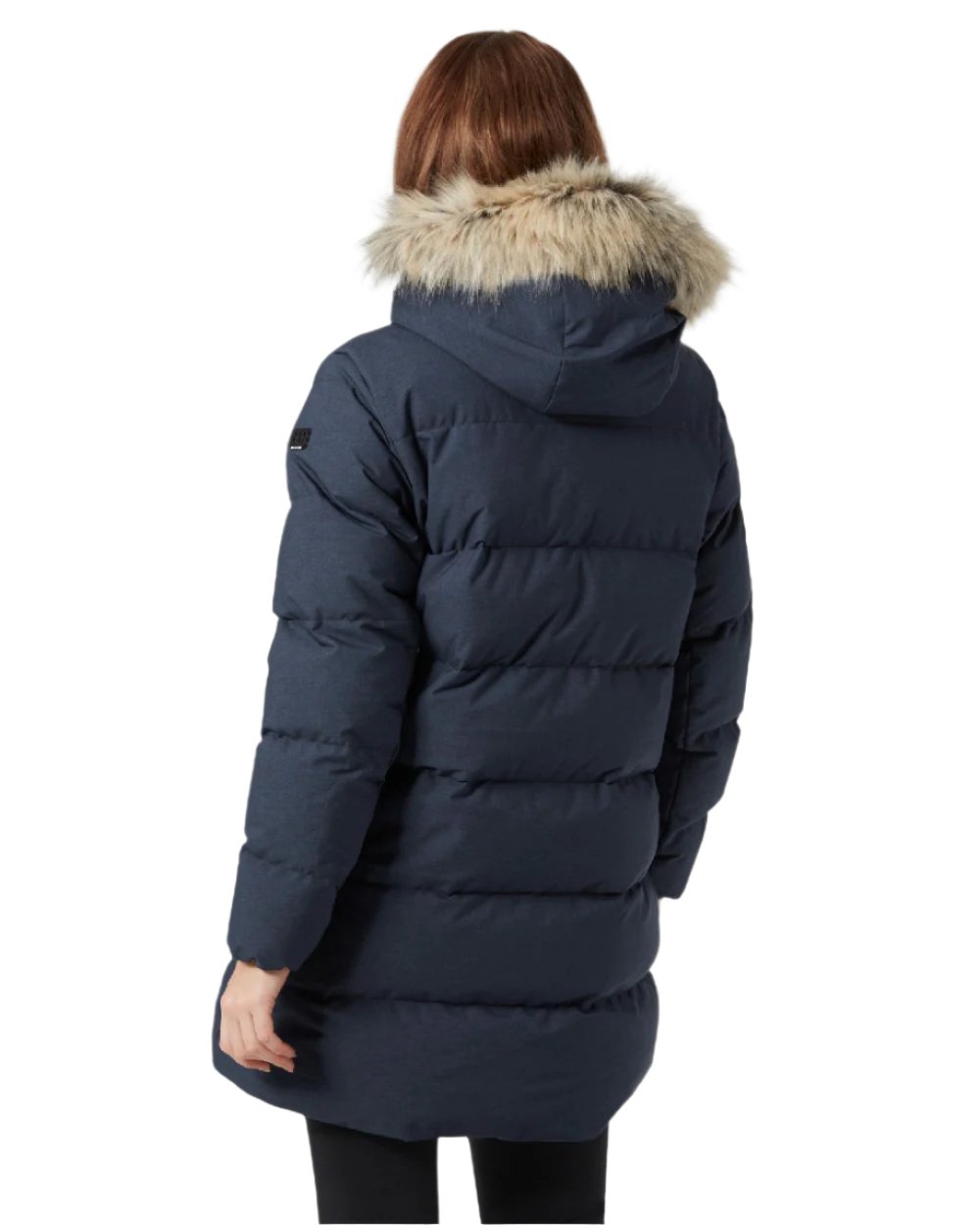 Navy Coloured Helly Hansen Womens Blossom Puffy Winter Parka on white background