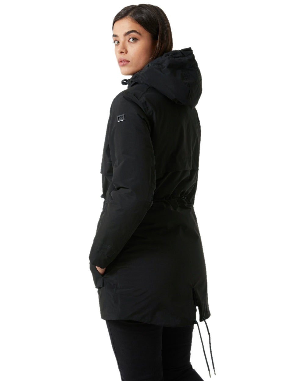 Black Coloured Helly Hansen Womens Boyne Insulated Parka 2.0 on white background