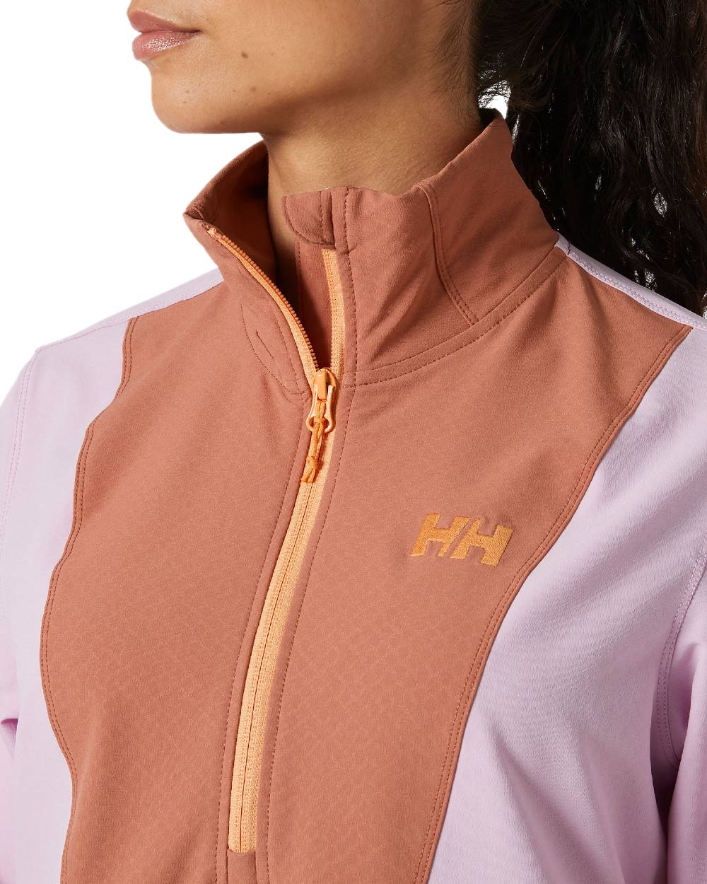 Bonfire Cedarwood coloured Helly Hansen Womens Cascade Shield Anorak on white background