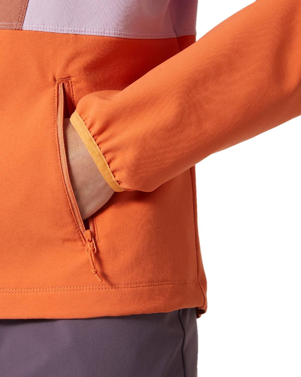 Bonfire Cedarwood coloured Helly Hansen Womens Cascade Shield Anorak on white background