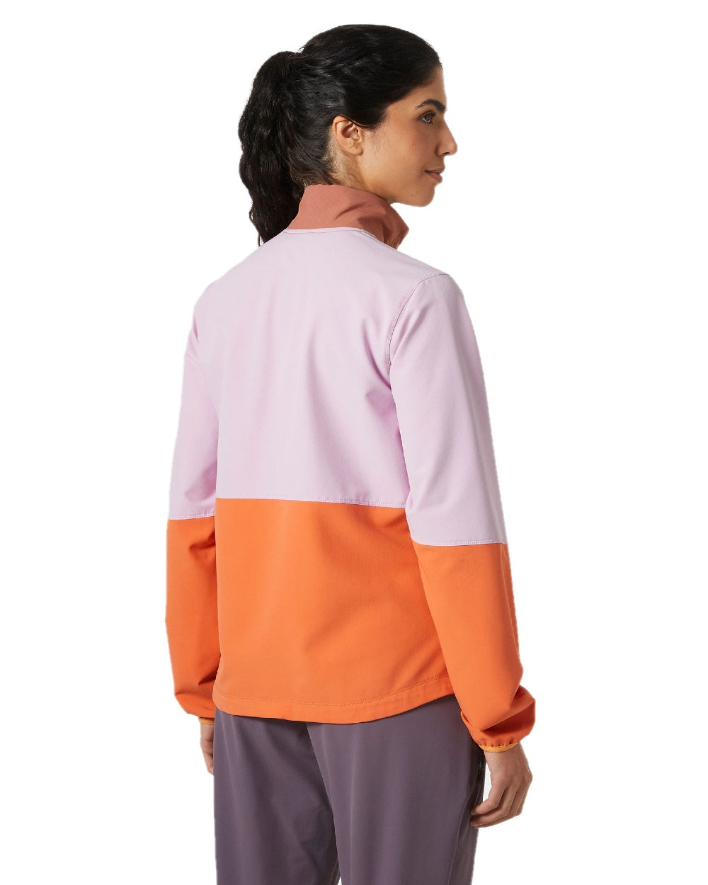 Bonfire Cedarwood coloured Helly Hansen Womens Cascade Shield Anorak on white background