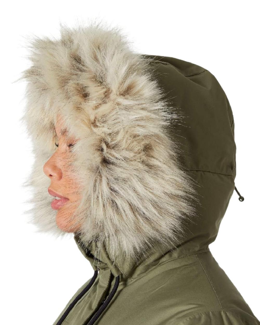 Lav Green Coloured Helly Hansen Womens Coastal Parka on white background