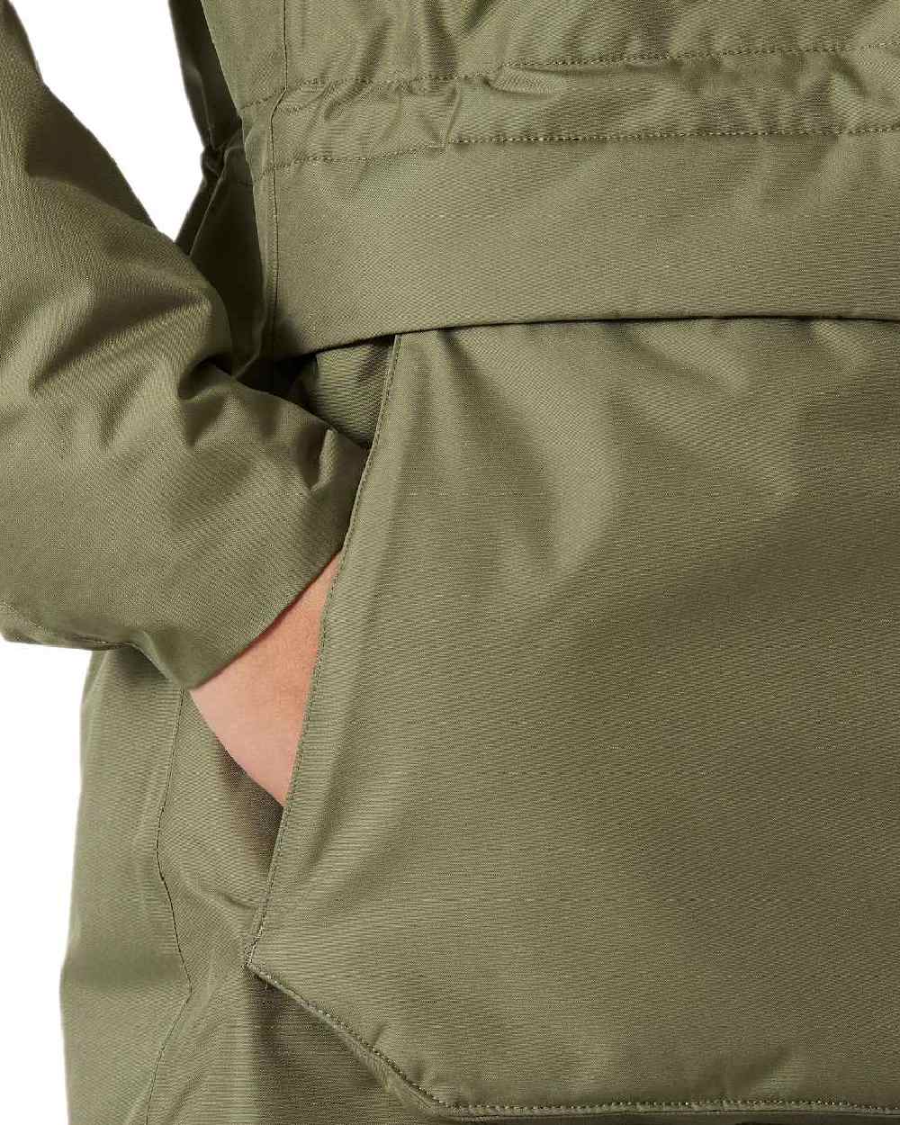 Lav Green Coloured Helly Hansen Womens Coastal Parka on white background