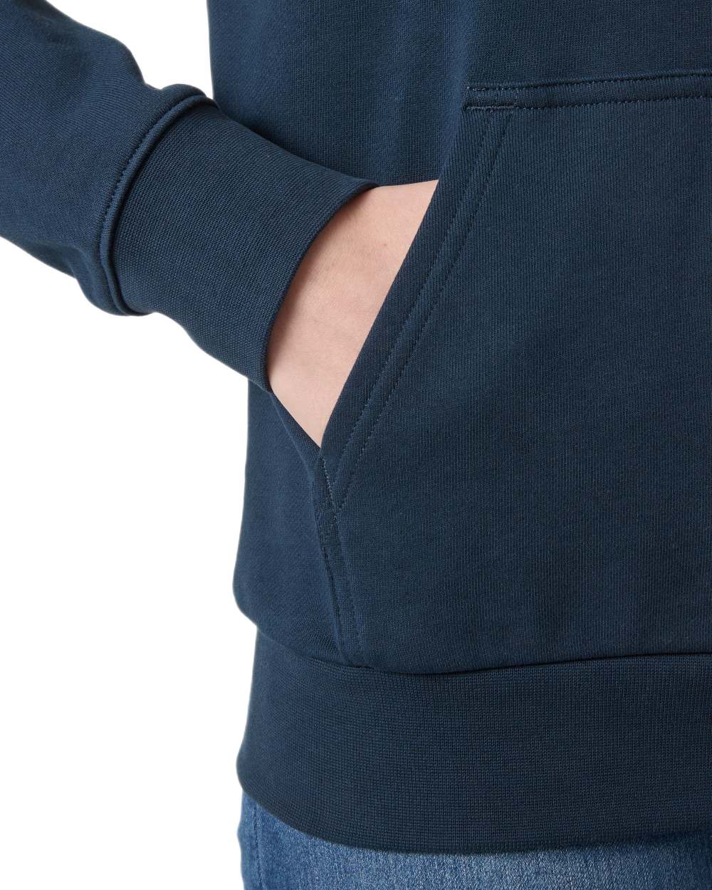 Navy coloured Helly Hansen Womens Core Graphic Hoodie on white background