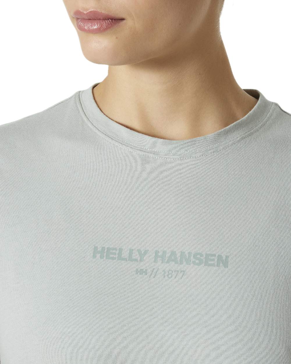 Green Mist coloured Helly Hansen Womens Core T-Shirt 2.0 on white background