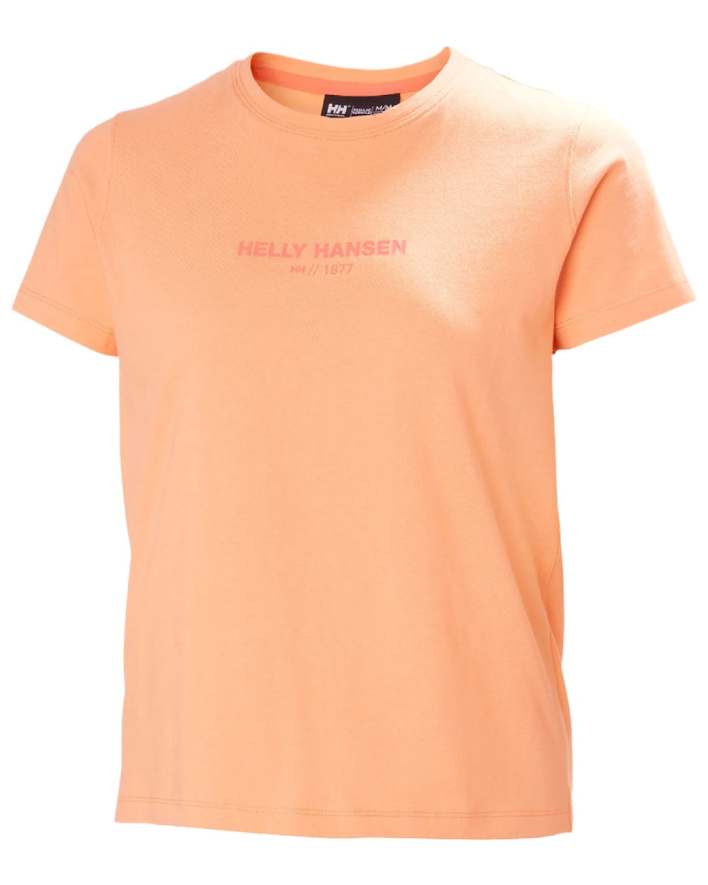 Melon coloured Helly Hansen Womens Core T-Shirt 2.0 on white background