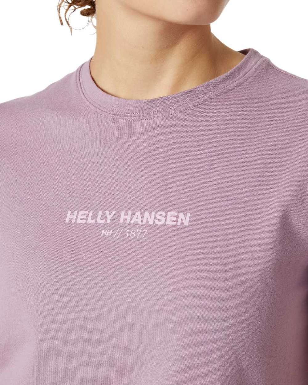 Purple Clay coloured Helly Hansen Womens Core T-Shirt 2.0 on white background