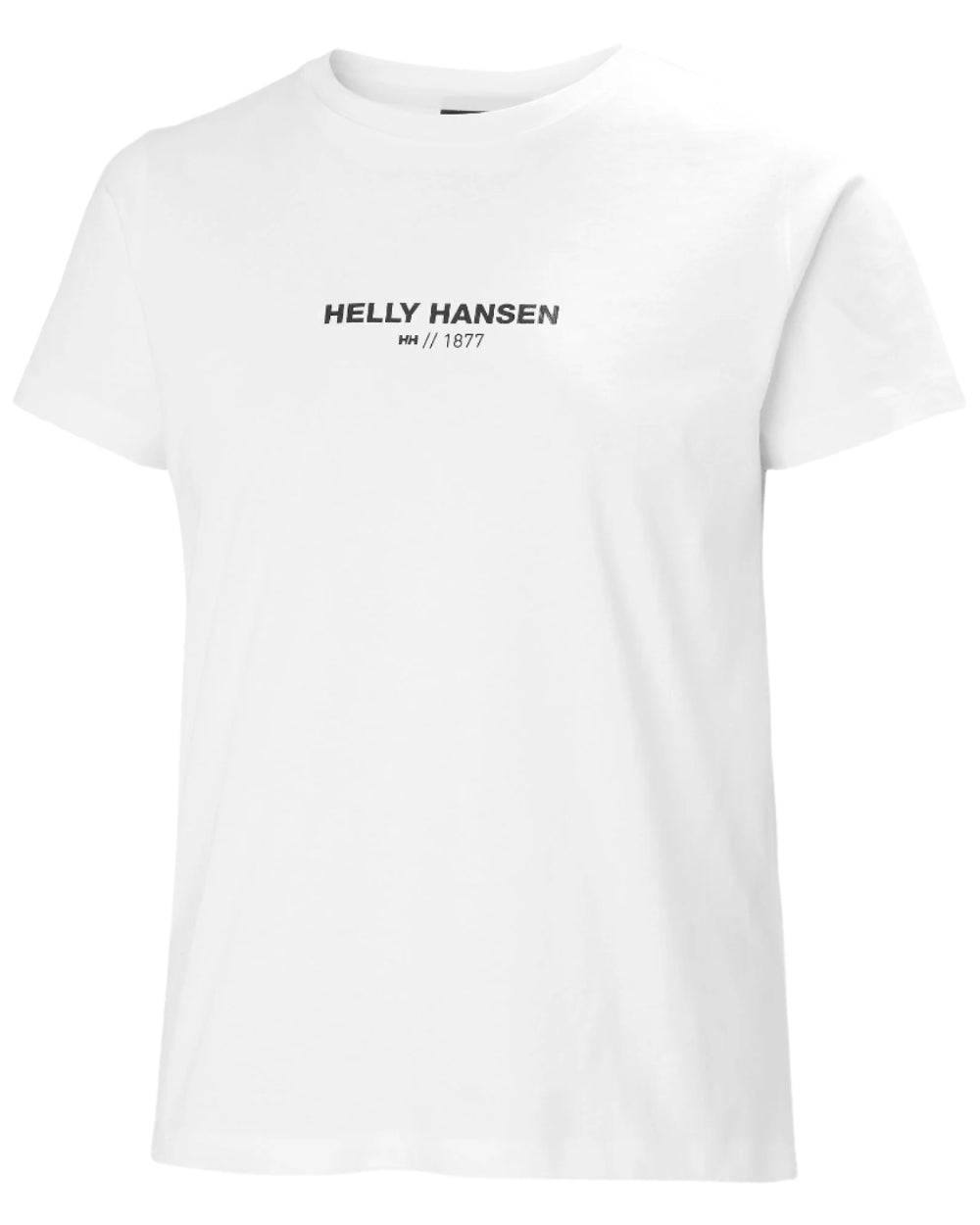 White coloured Helly Hansen Womens Core T-Shirt 2.0 on white background
