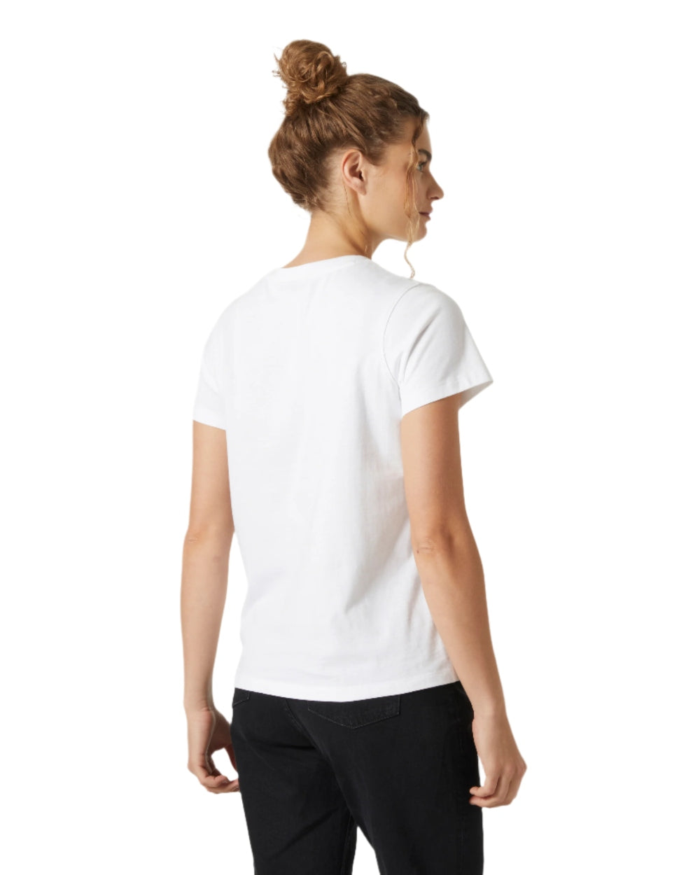 White coloured Helly Hansen Womens Core T-Shirt 2.0 on white background