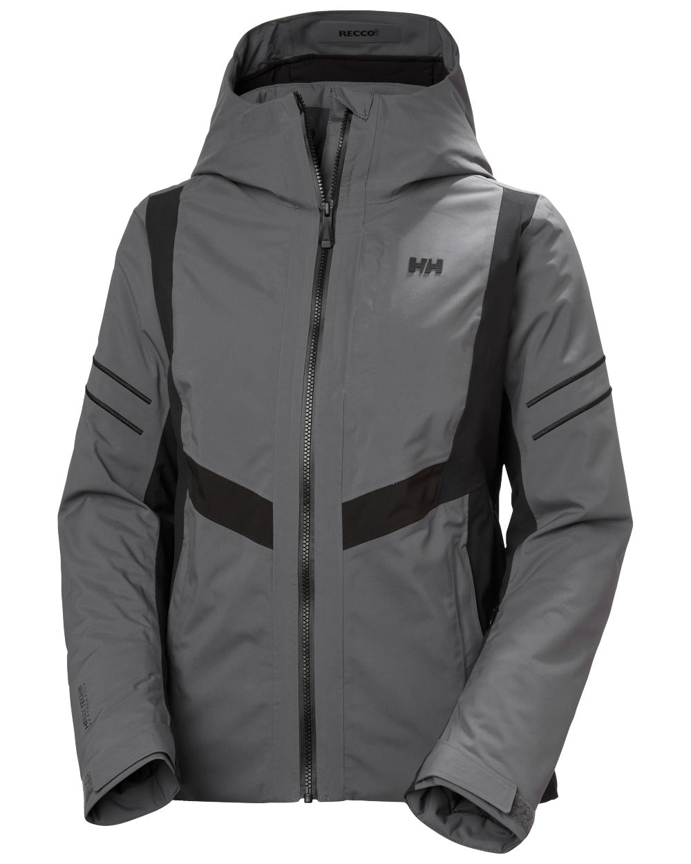 Grey Coloured Helly Hansen Womens Courchevel Jacket On White Background