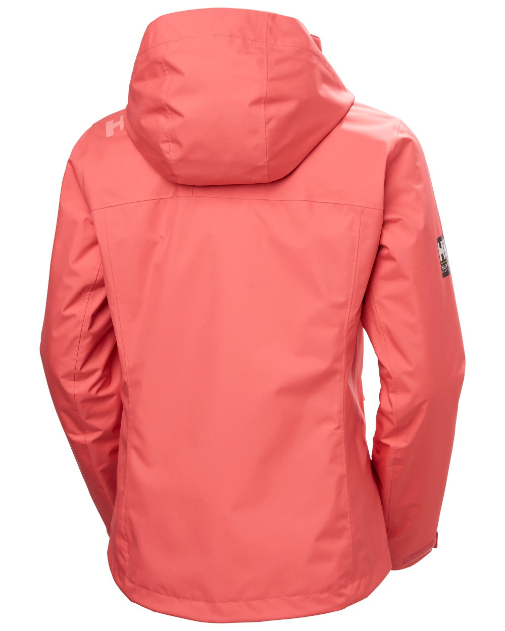 Sunset Pink Coloured Helly Hansen Womens Crew Hooded Midlayer Sailing Jacket 2.0 On A White Background