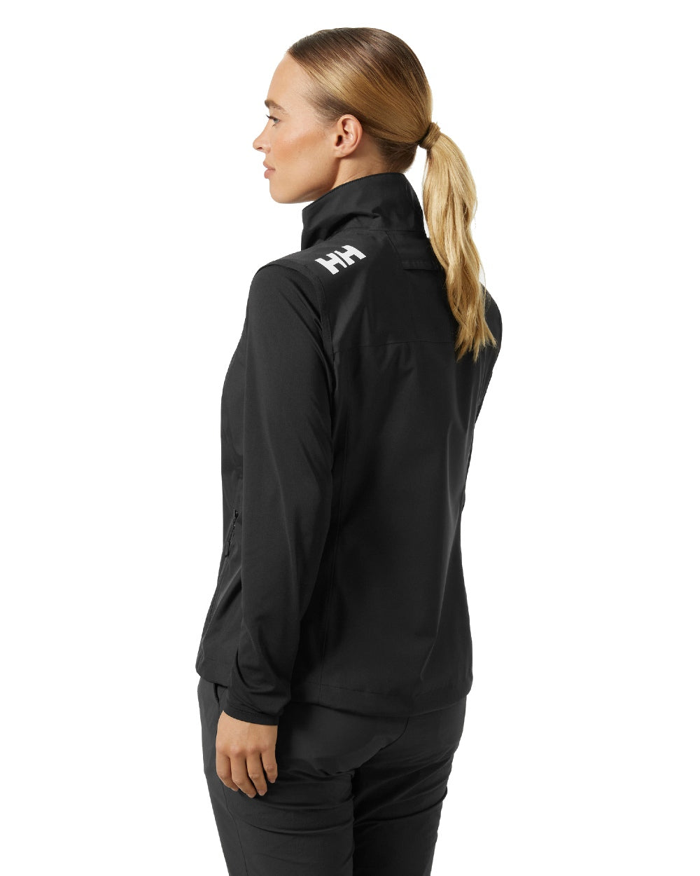 Black coloured Helly Hansen Womens Crew Sailing Vest 2.0 on white background