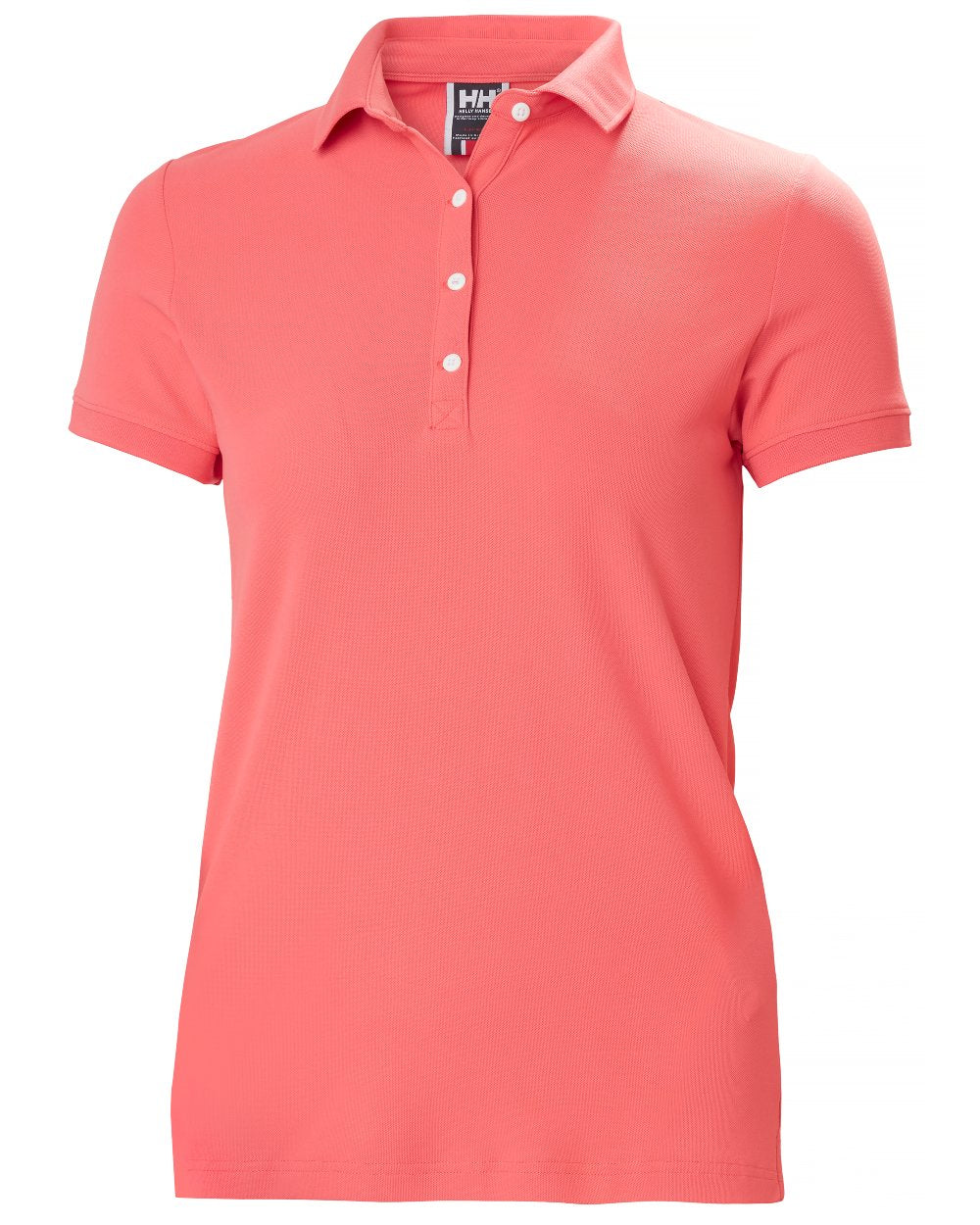 Sunset Pink coloured Helly Hansen Womens Crewline Polo on White background