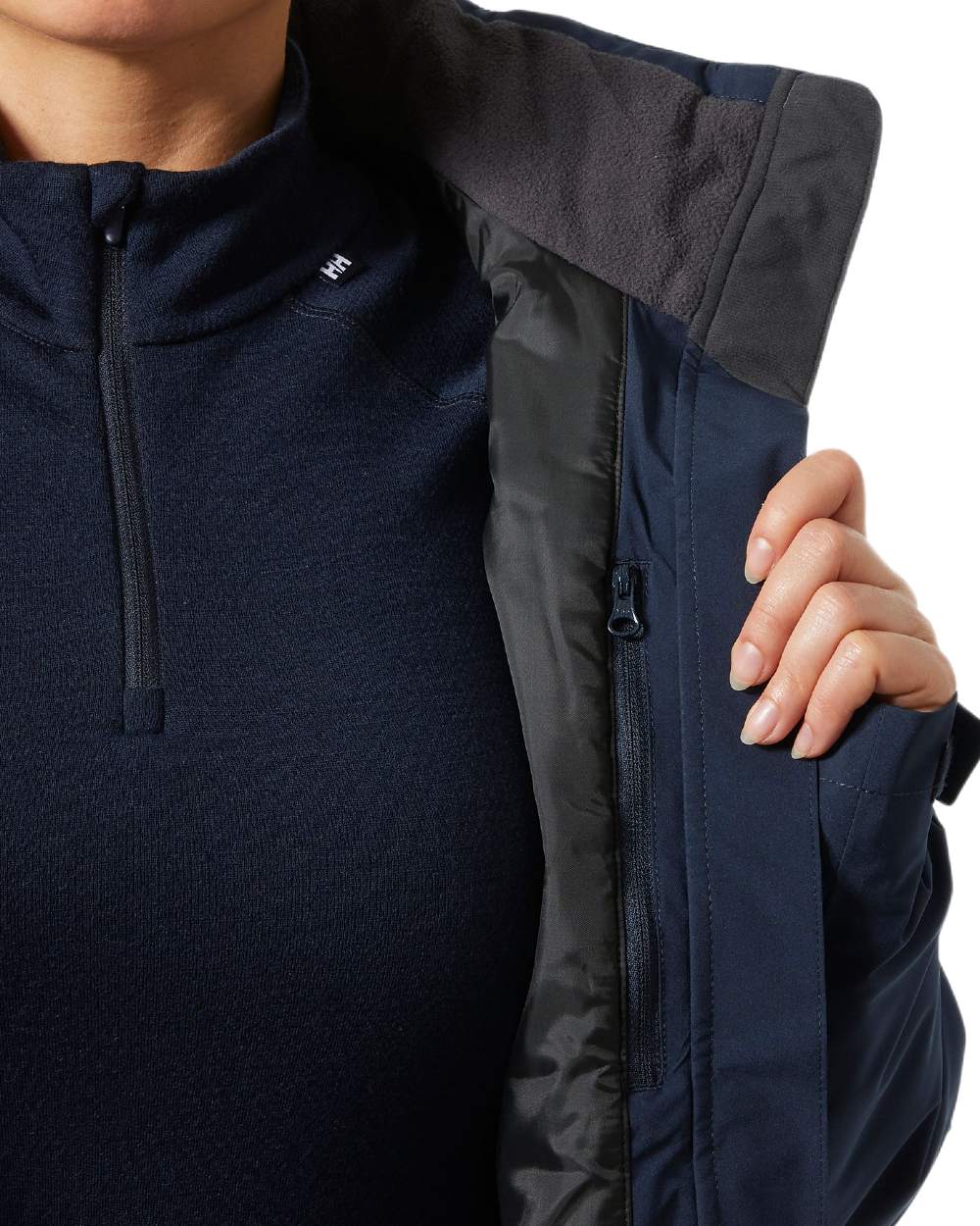 Navy Coloured Helly Hansen Womens Crewser Jacket on white background