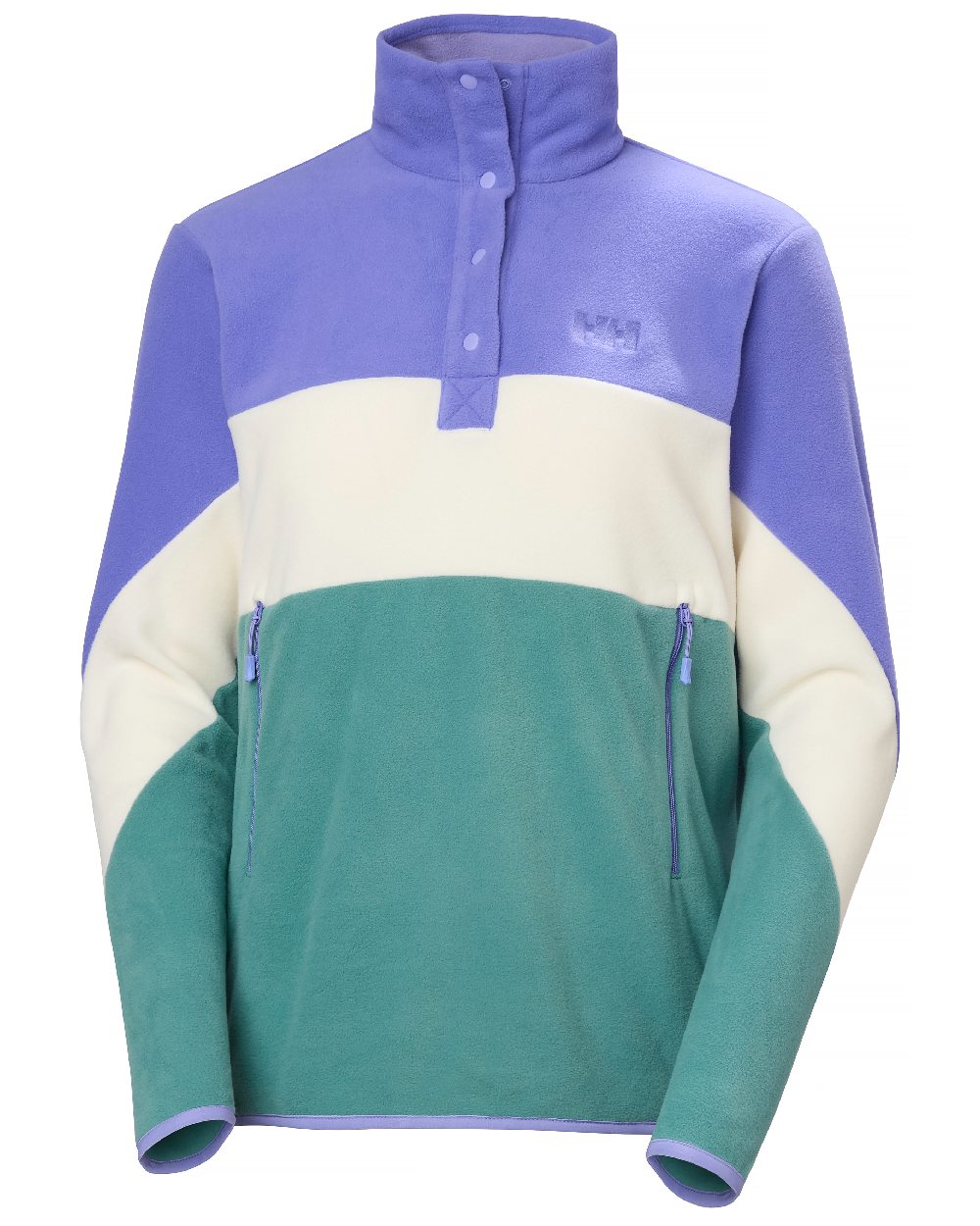 Ultra Violet Coloured Helly hansen Womens Day Breaker Hugg Snap Fleece on White Background