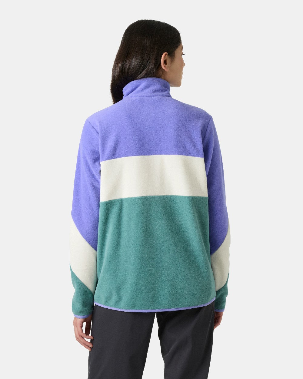 Ultra Violet Coloured Helly hansen Womens Day Breaker Hugg Snap Fleece on White Background