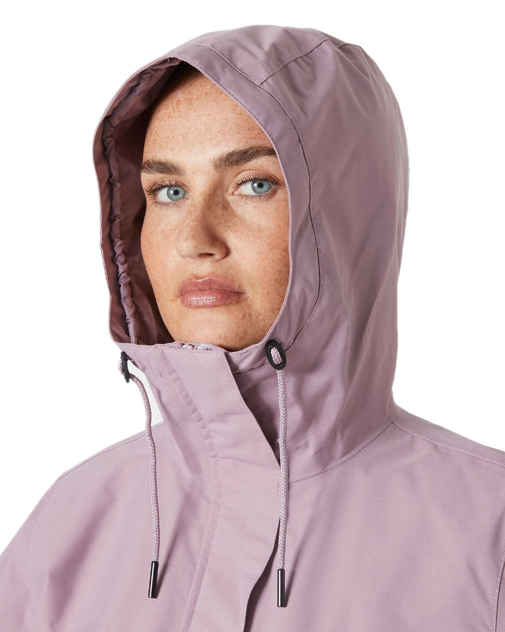 Purple Clay coloured Helly Hansen Womens Escape Utility Raincoat on white background