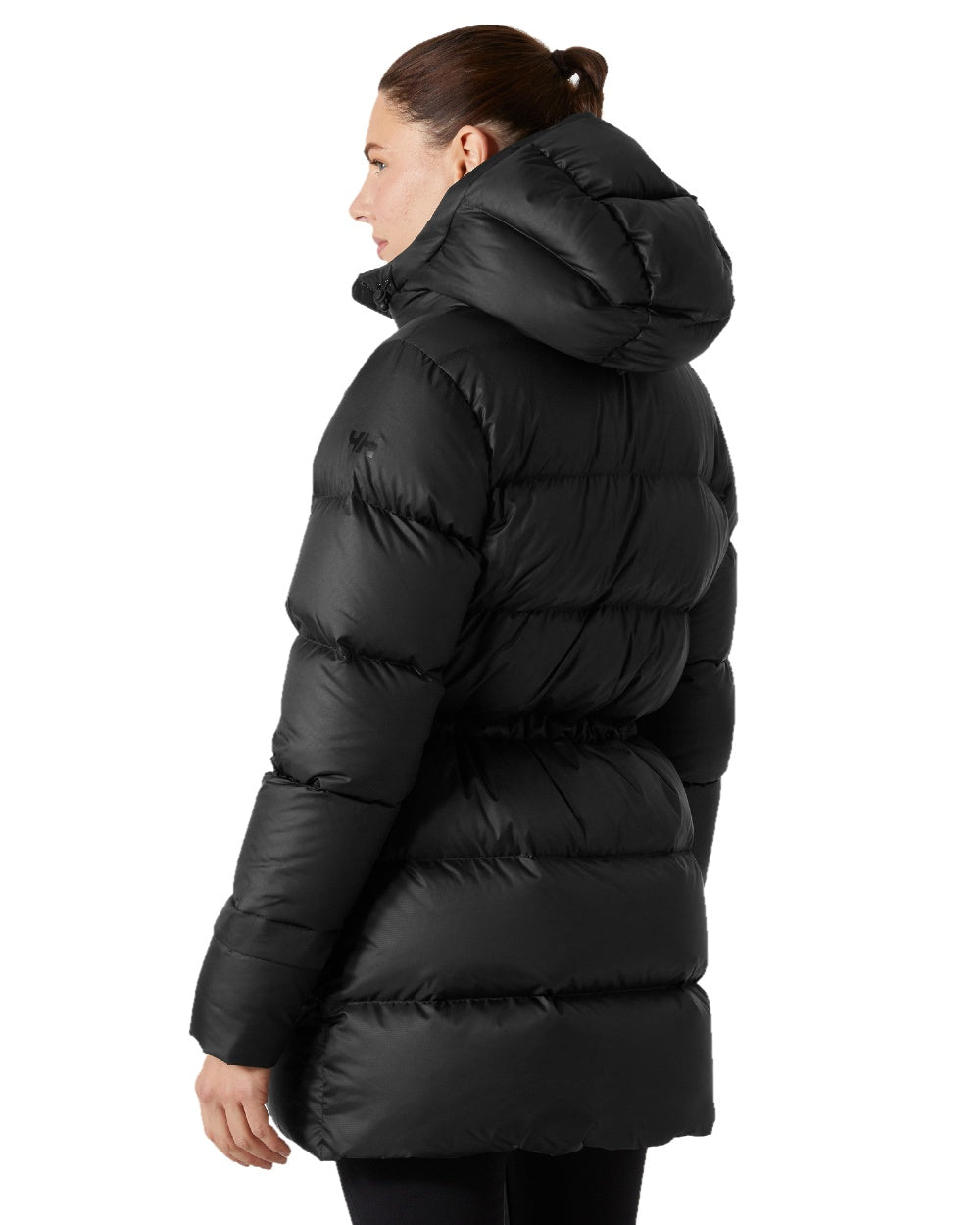 Black Coloured Helly Hansen Womens Essence Down Parka on white background