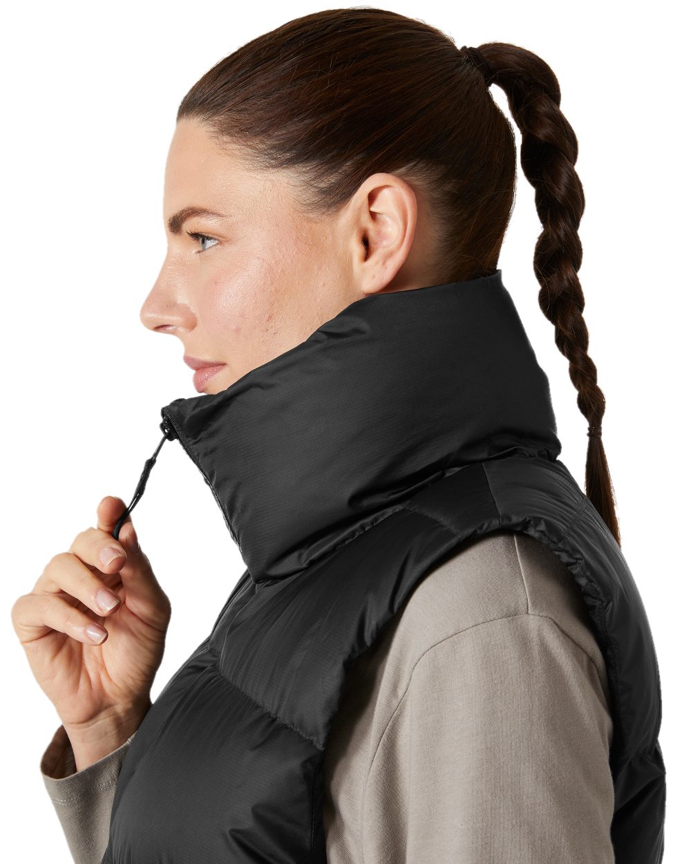 Black Coloured Helly Hansen Womens Essence Down Vest on white background