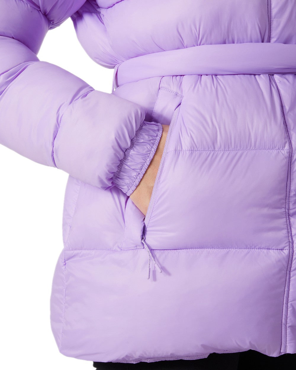 Heather Coloured Helly Hansen Womens Grace Puffy Parka on white background
