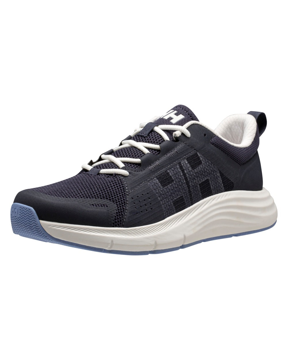 Navy Bright Blue Coloured Helly Hansen Womens HP Ahiga Evo 5 Marine Lifestyle Shoes on white background