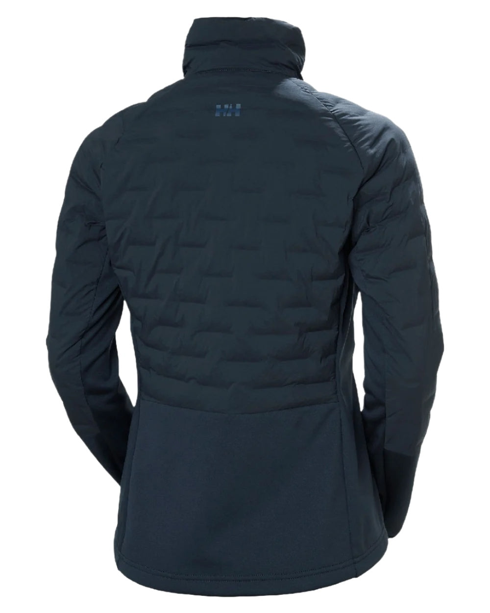 Navy coloured Helly Hansen Womens HP Hybrid Stretch Insulator Jacket on white background