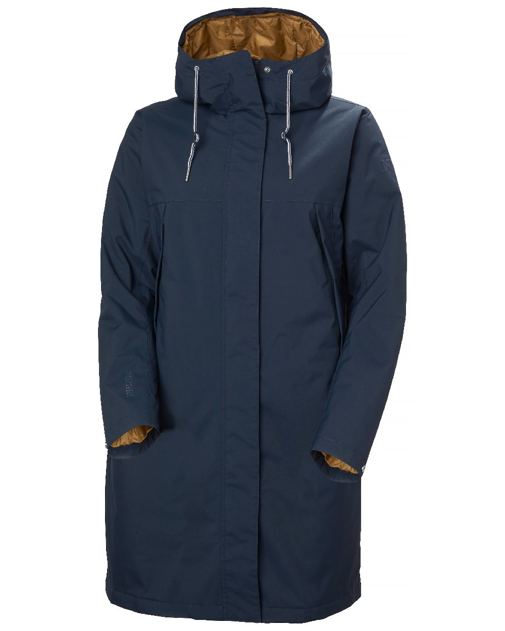 Navy Coloured Helly Hansen Womens Hvaler Insulated Raincoat on White Background