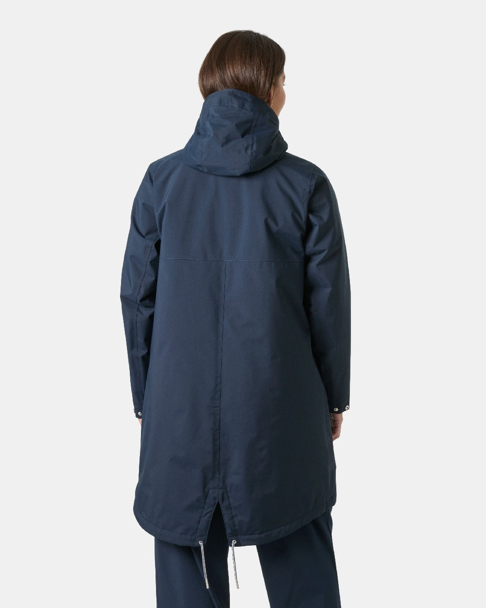 Navy Coloured Helly Hansen Womens Hvaler Insulated Raincoat on White Background