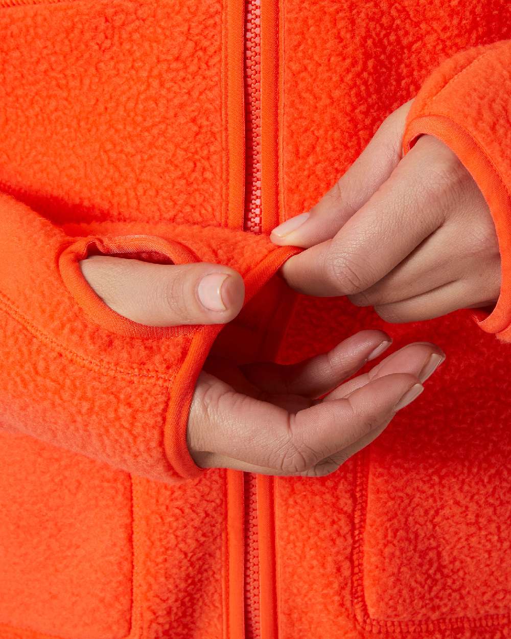 Cherry Tomato Coloured Helly Hansen Womens Imperial Pile Jacket on white background