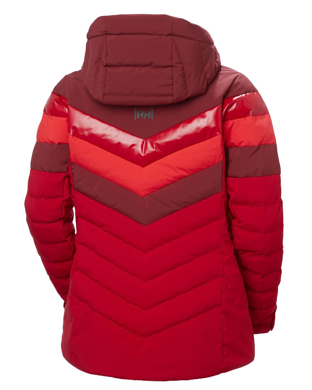 Mars Red Coloured Helly Hansen Womens Imperial Puffy 2.0 Jacket on white background