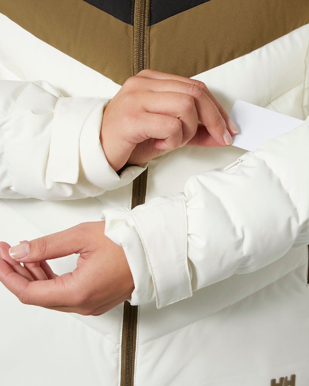 Sepia Coloured Helly Hansen Womens Imperial Puffy 2.0 Jacket on white background