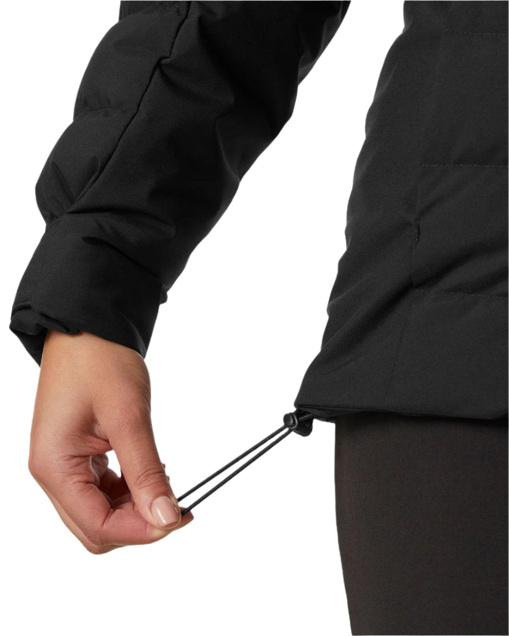 Black Coloured Helly Hansen Womens Imperial Puffy Jacket on white background