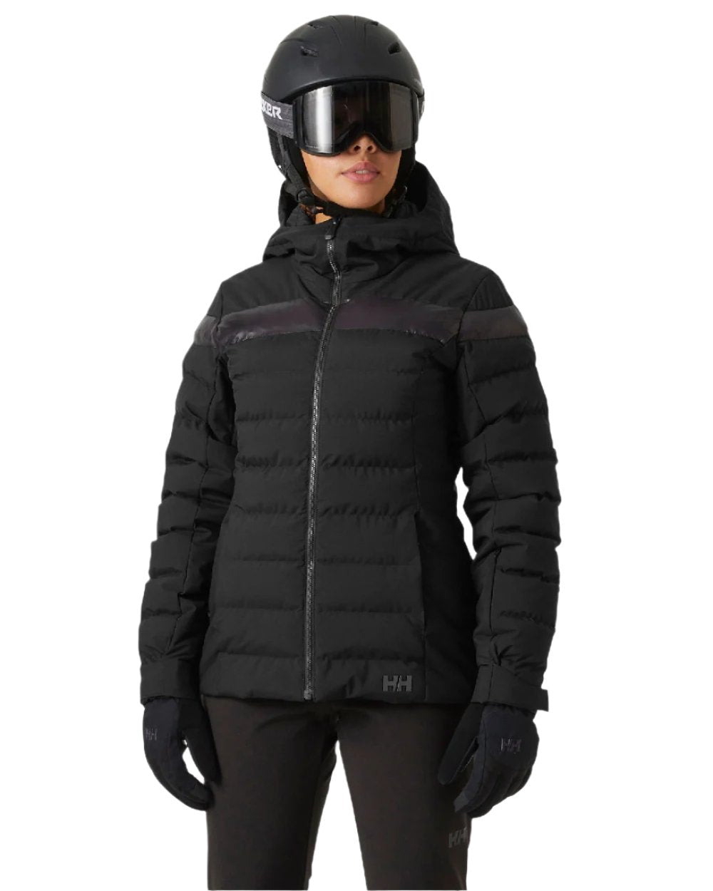 Black Coloured Helly Hansen Womens Imperial Puffy Jacket on white background