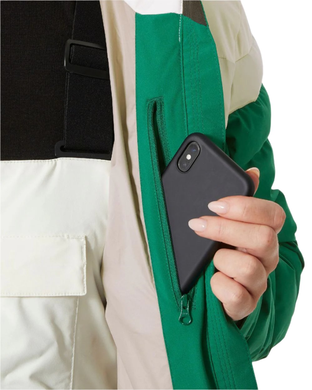 Emerald Coloured Helly Hansen Womens Imperial Puffy Jacket on white background