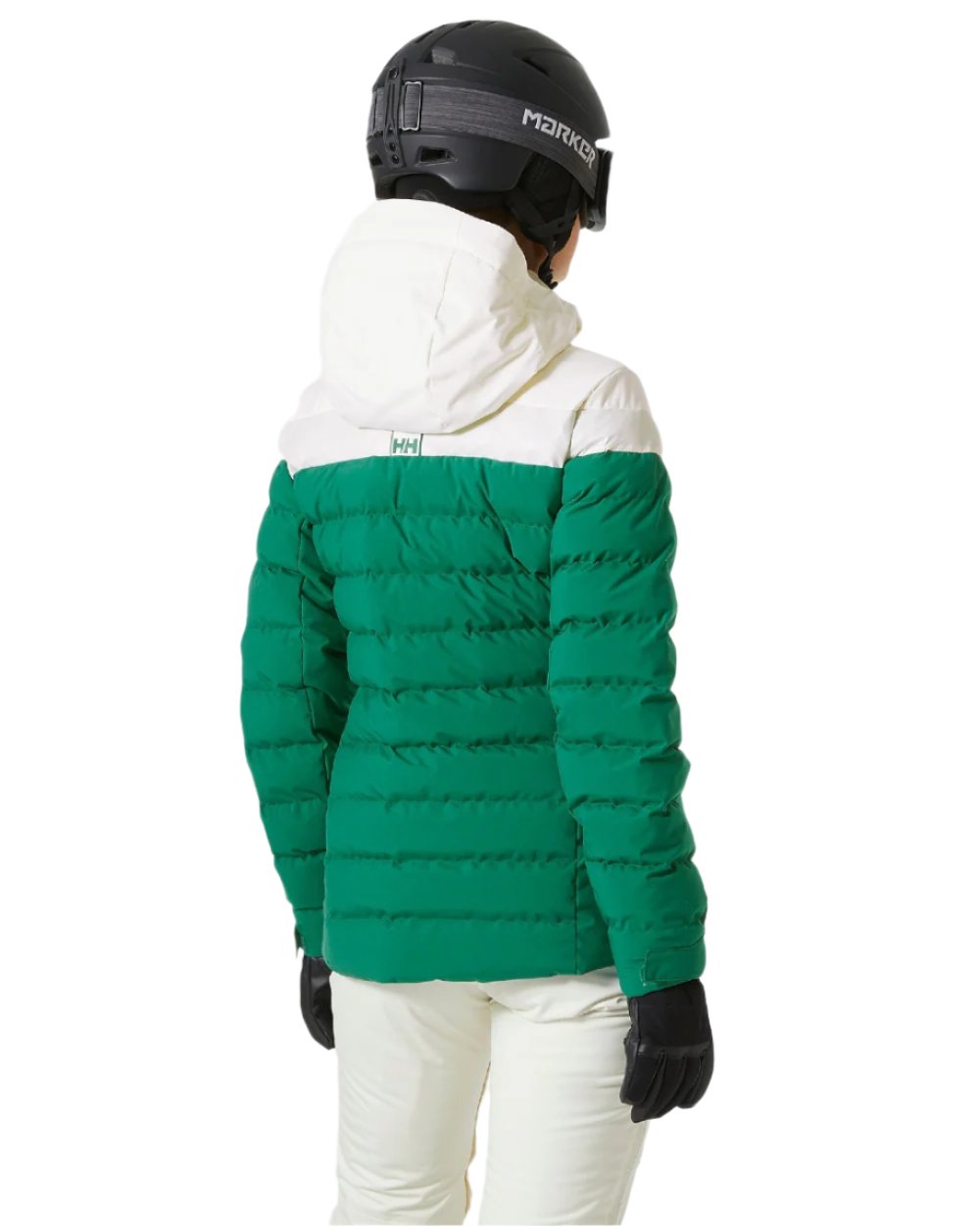 Emerald Coloured Helly Hansen Womens Imperial Puffy Jacket on white background
