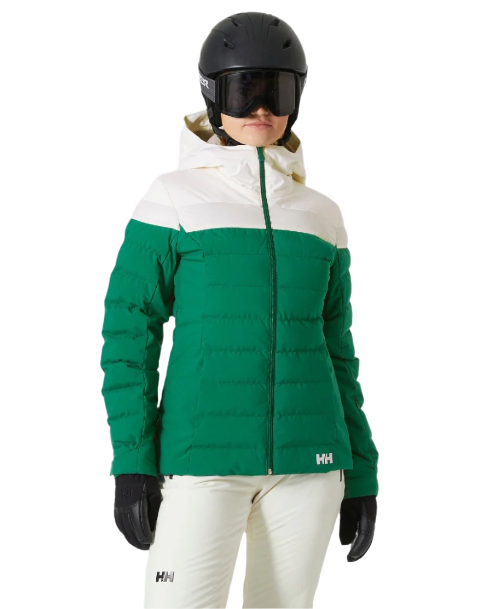 Emerald Coloured Helly Hansen Womens Imperial Puffy Jacket on white background