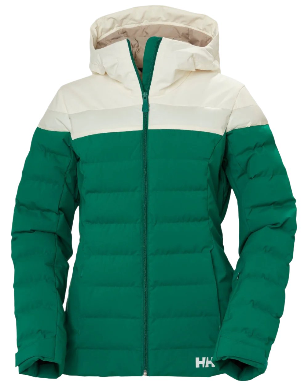 Emerald Coloured Helly Hansen Womens Imperial Puffy Jacket on white background