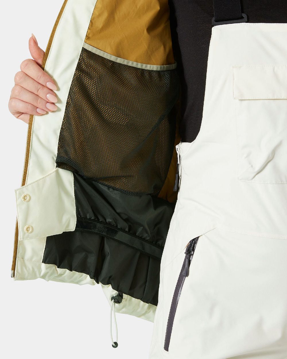Gold Snow Coloured Helly Hansen Womens Imperial Puffy Jacket on white background