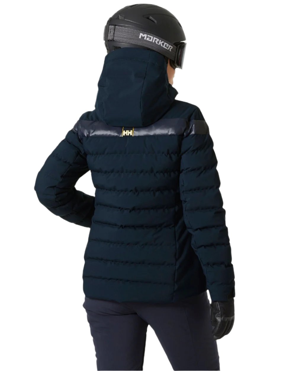 Navy Coloured Helly Hansen Womens Imperial Puffy Jacket on white background