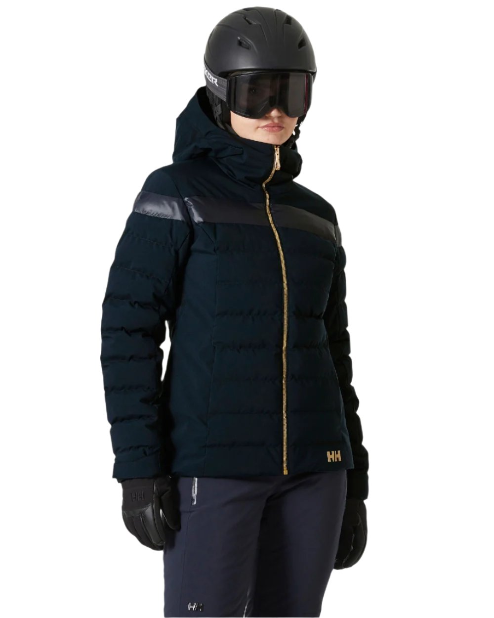 Navy Coloured Helly Hansen Womens Imperial Puffy Jacket on white background