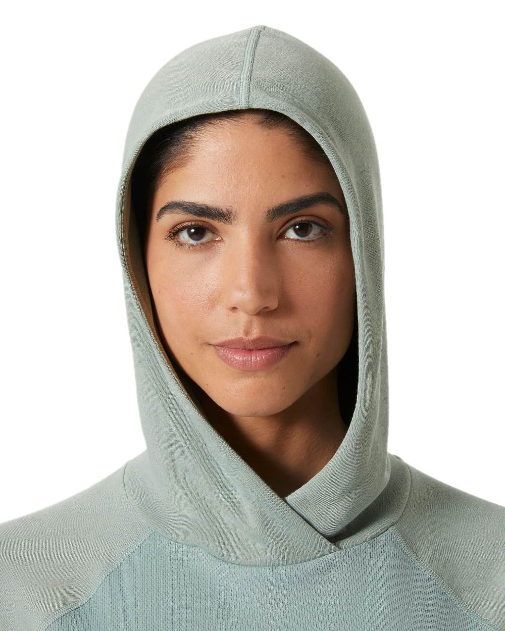 Eucalyptus coloured Helly Hansen Womens Inshore Hoodie 2.0 on white background